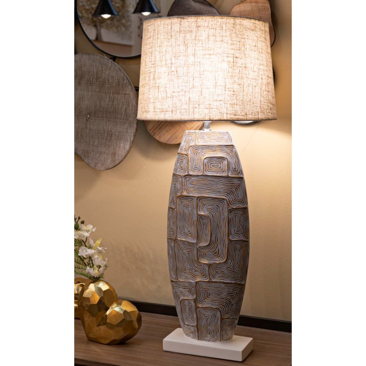 LAMPADA DA TAVOLO RESINA ECLIPS TOWER CM Ø 38X90
