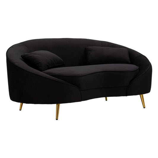 DIVANETTO 2 POSTI OSLO C/CUSCINI NERO CM 148X84X68