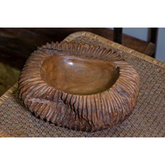 S/TASCHE GARIT IN TEAK RICICLATO CM Ø 32X11 (PEZZI UNICI - NON RIP. IN SERIE)