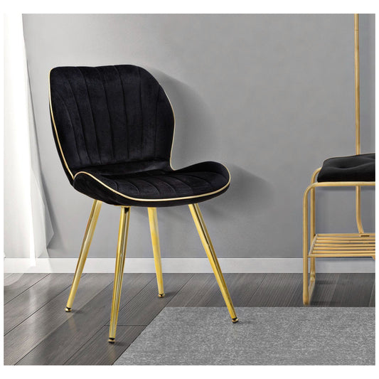SEDIA PARIS SPACE NERA /GOLD SET 2 PZ CM 46X58X77