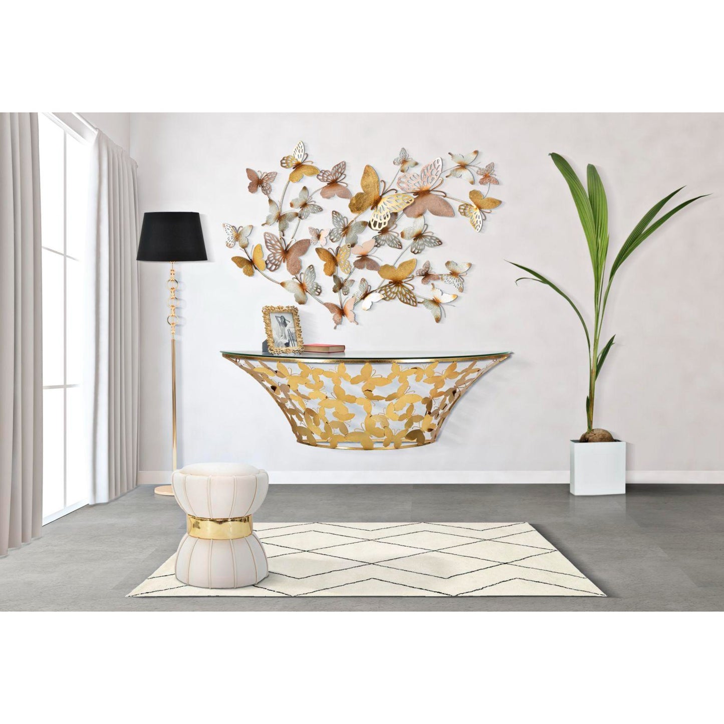 CONSOLE SOSPESA BUTTERFLIES CM 120X40,5X37,2
