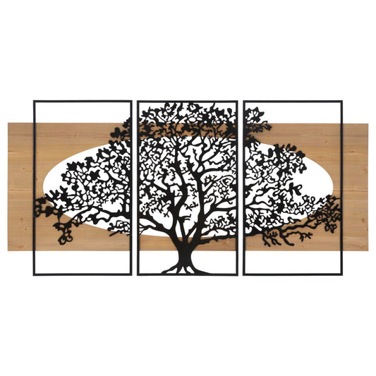 PANNELLO DA MURO TREE FERRO E WOOD SET 3PZ CM 176X2X90 (63X2X90-50X2X90)