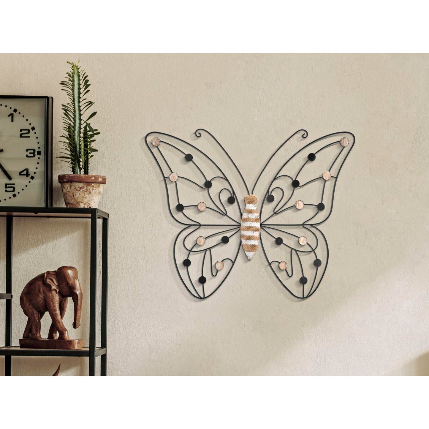 PANNELLO IN FERRO E LEGNO BUTTERFLY CM 39,5X1,5X33,5 MIN 2