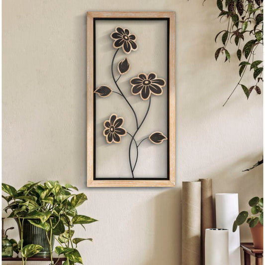 PANNELLO IN FERRO E LEGNO GIRISH -B- CM 30X2,5X60