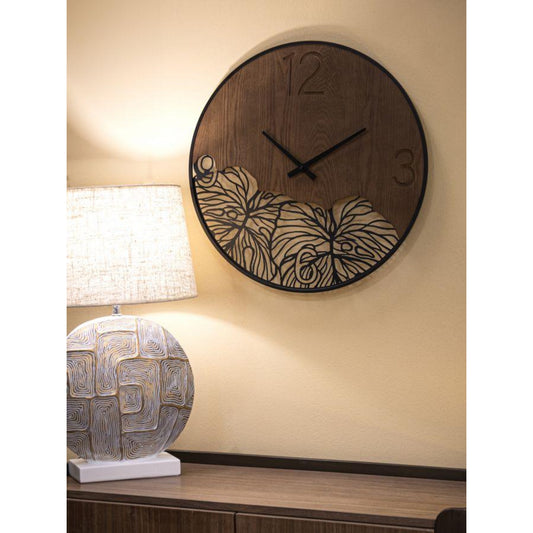 OROLOGIO DA MURO SUPER WOOD/LEAF CM Ø 60X2