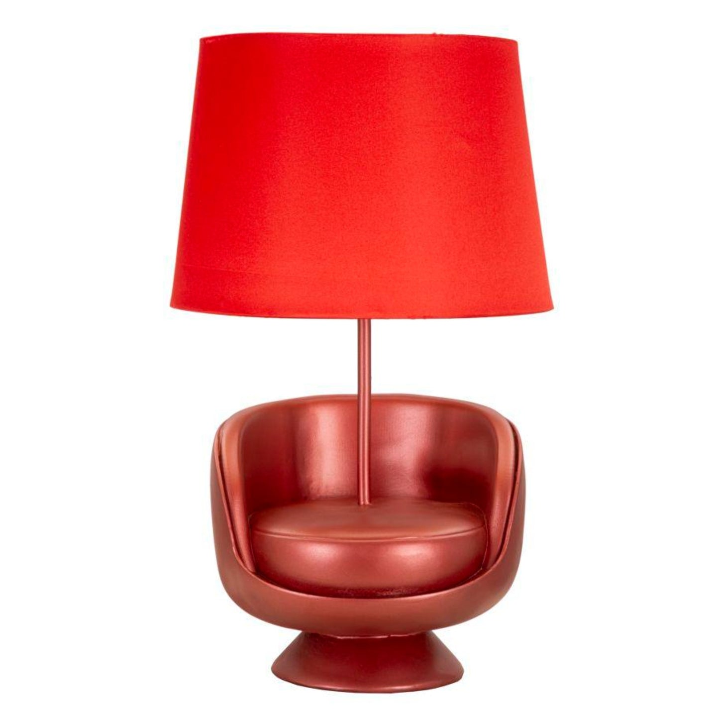 LAMPADA DA COMODINO MIDCENTURY ROSSA CM Ø 26X43