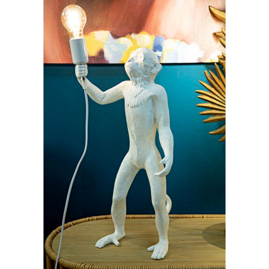 LAMPADA DA TAVOLO MONKEY BIANCO CM Ø 26X34X55