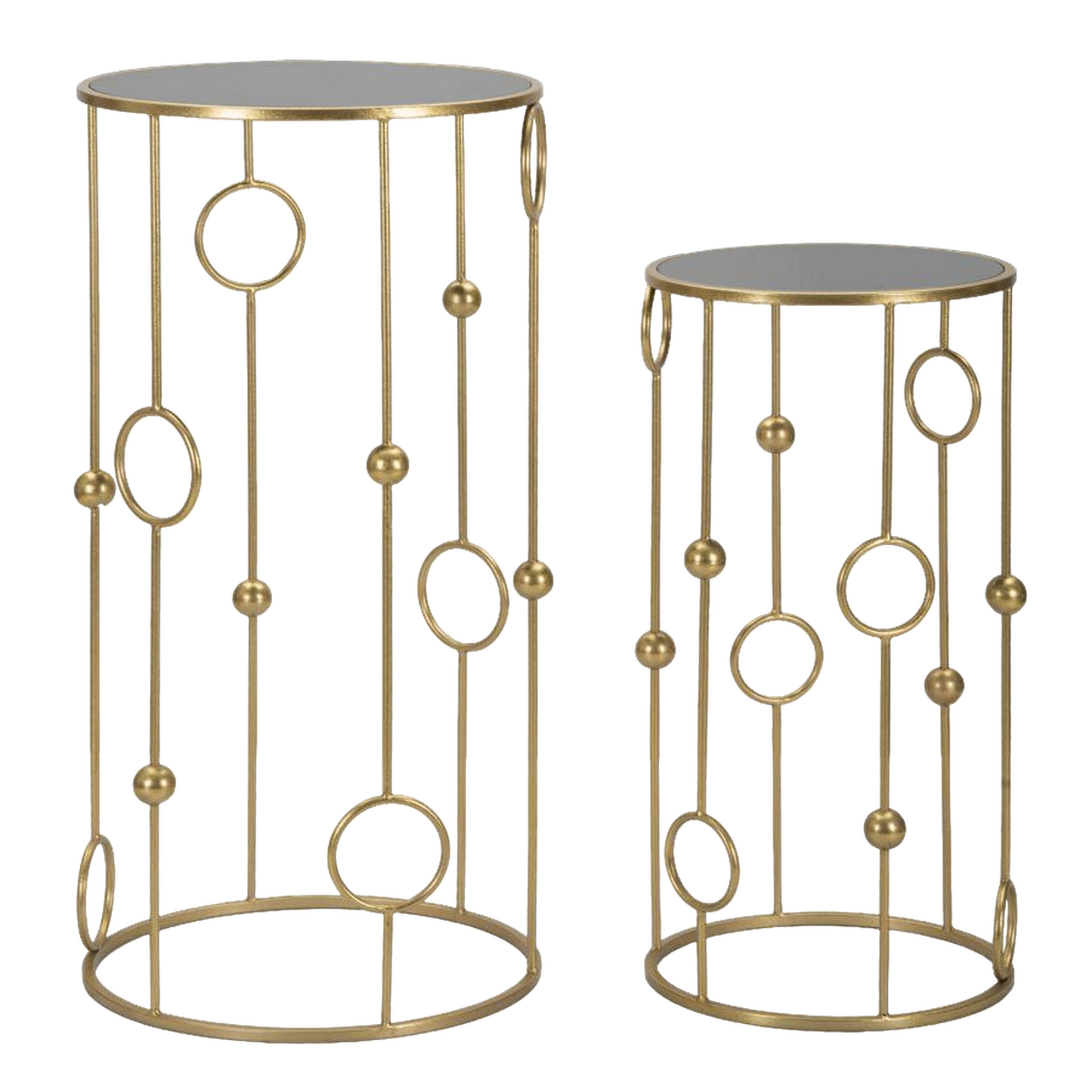 TAVOLINETTO CAGE COPPIA CM Ø 50X100-40X80