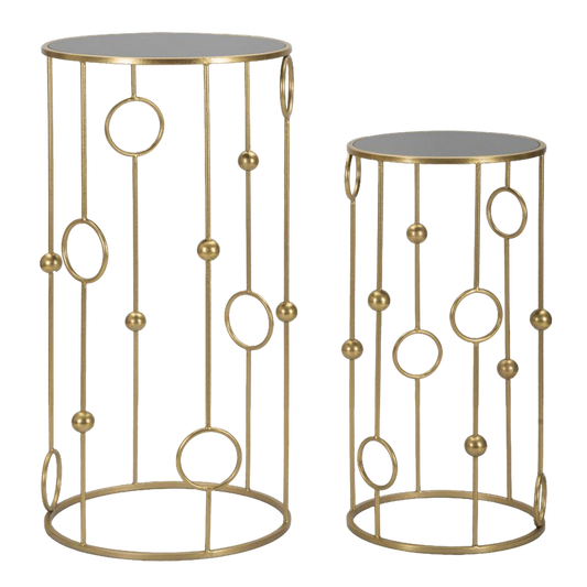 TAVOLINETTO CAGE COPPIA CM Ø 50X100-40X80