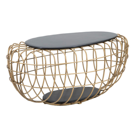 TAVOLO DA CAFFE' GOLD SPIDER CM 119X75X55H