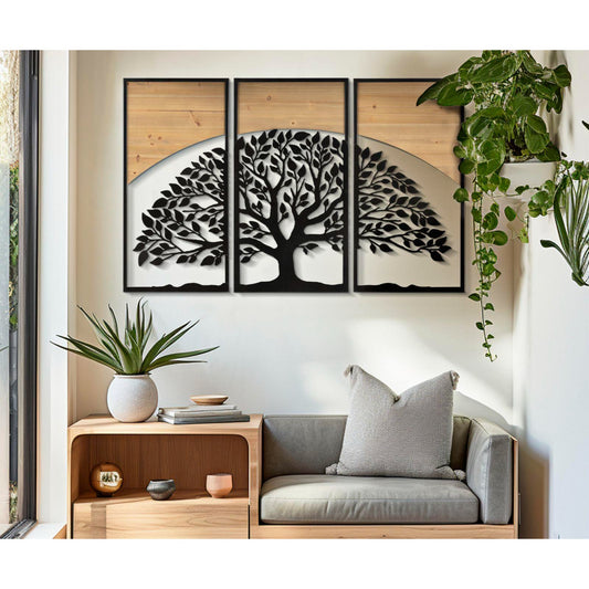 PANNELLO DA MURO ARC FERRO E WOOD SET 3PZ CM 105X2X70 (35X2X70)