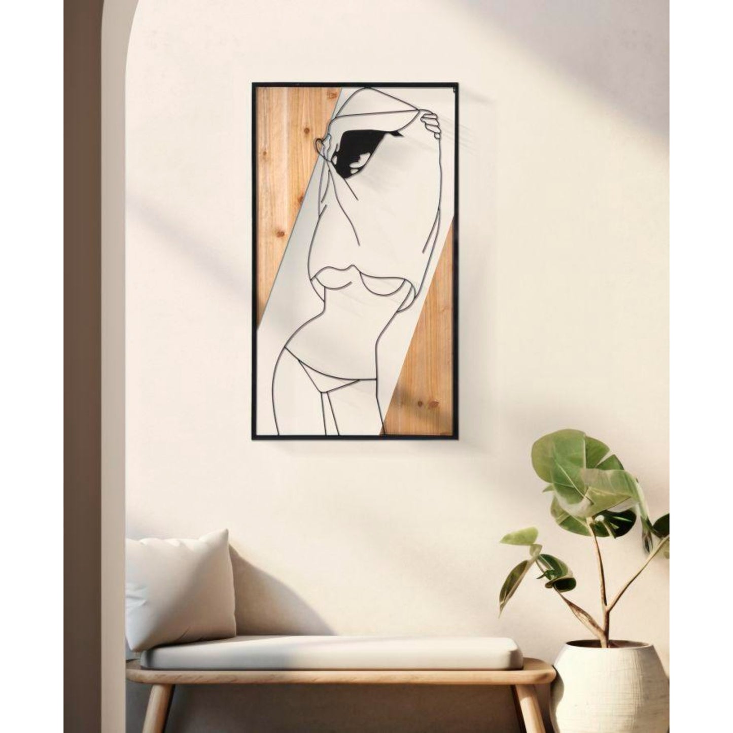 PANNELLO DA MURO STRIP -B- FERRO E WOOD CM 50X2X90