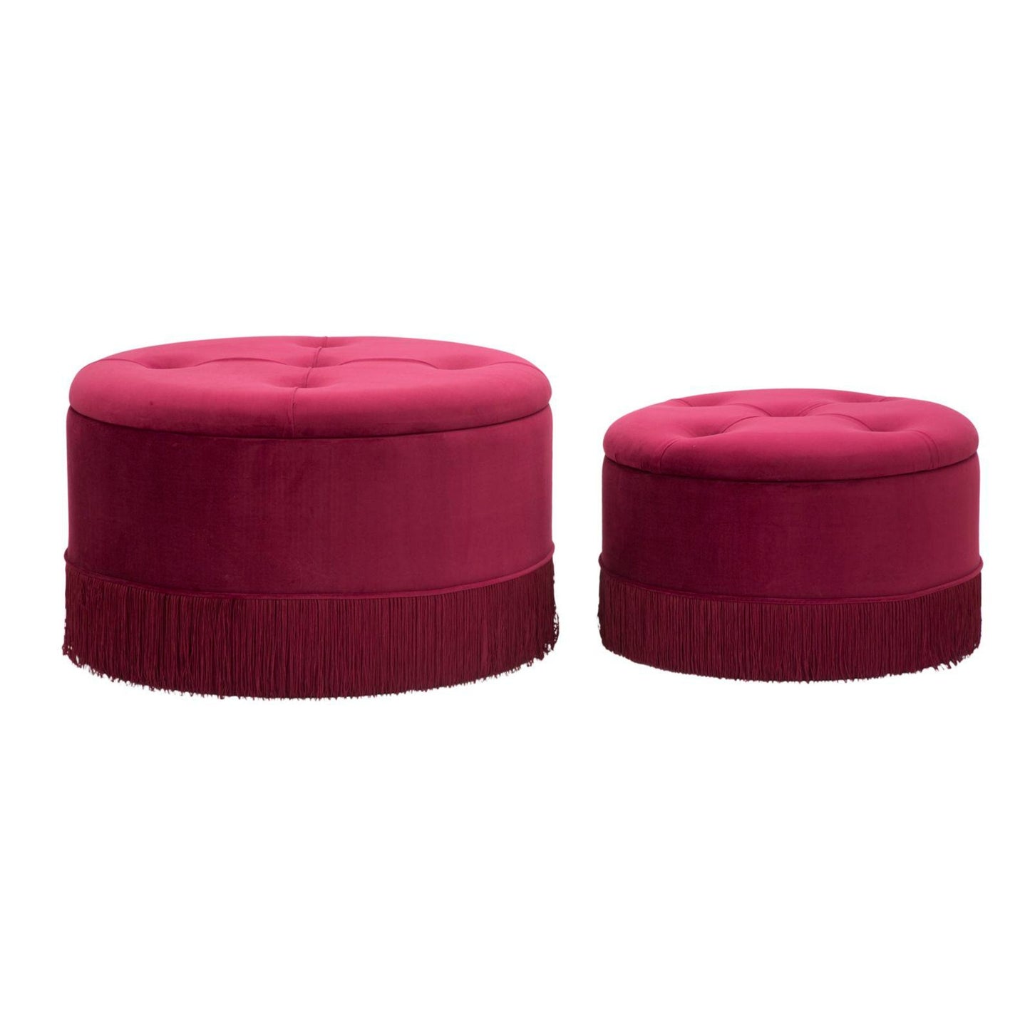 PUFF/CONTENITORE LINES NEW COPPIA BORDEAUX CM Ø 71X41-55X33