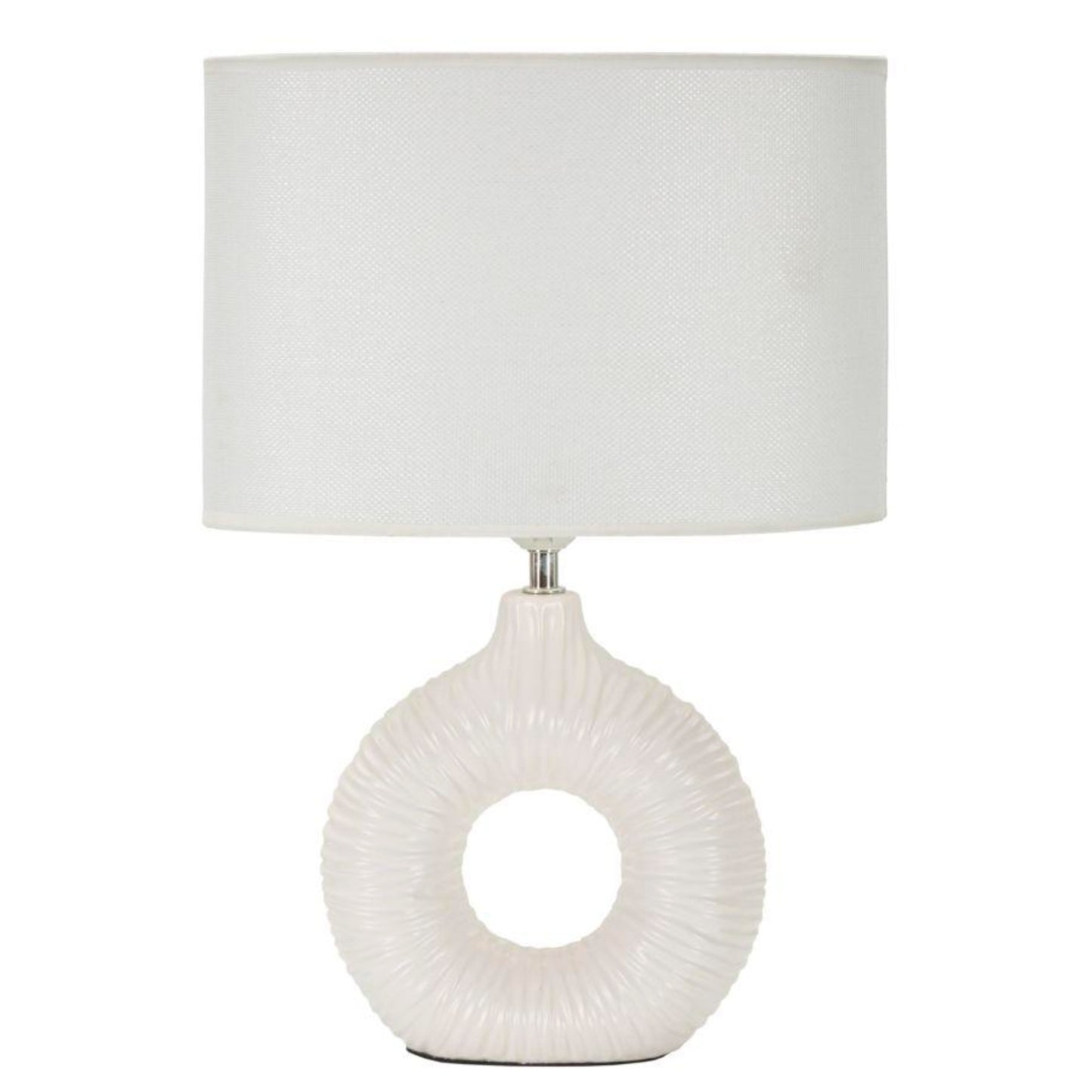 LAMPADA DA TAVOLO SETA BIANCA CM 28,5X15X43