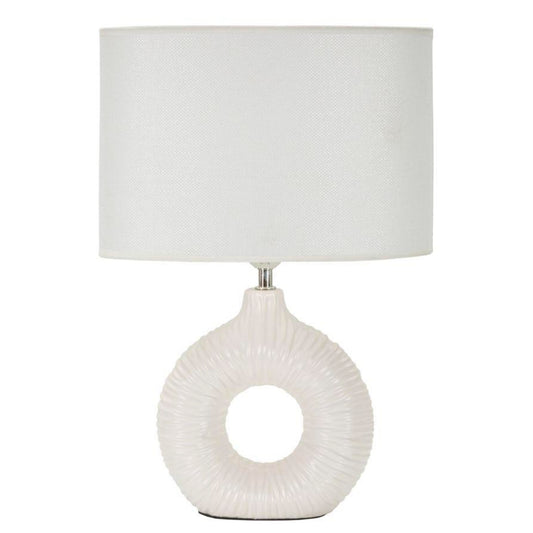 LAMPADA DA TAVOLO SETA BIANCA CM 28,5X15X43