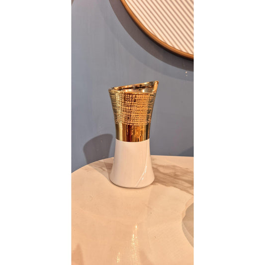 Vasetto Bianco e Oro -C- 10x20cm