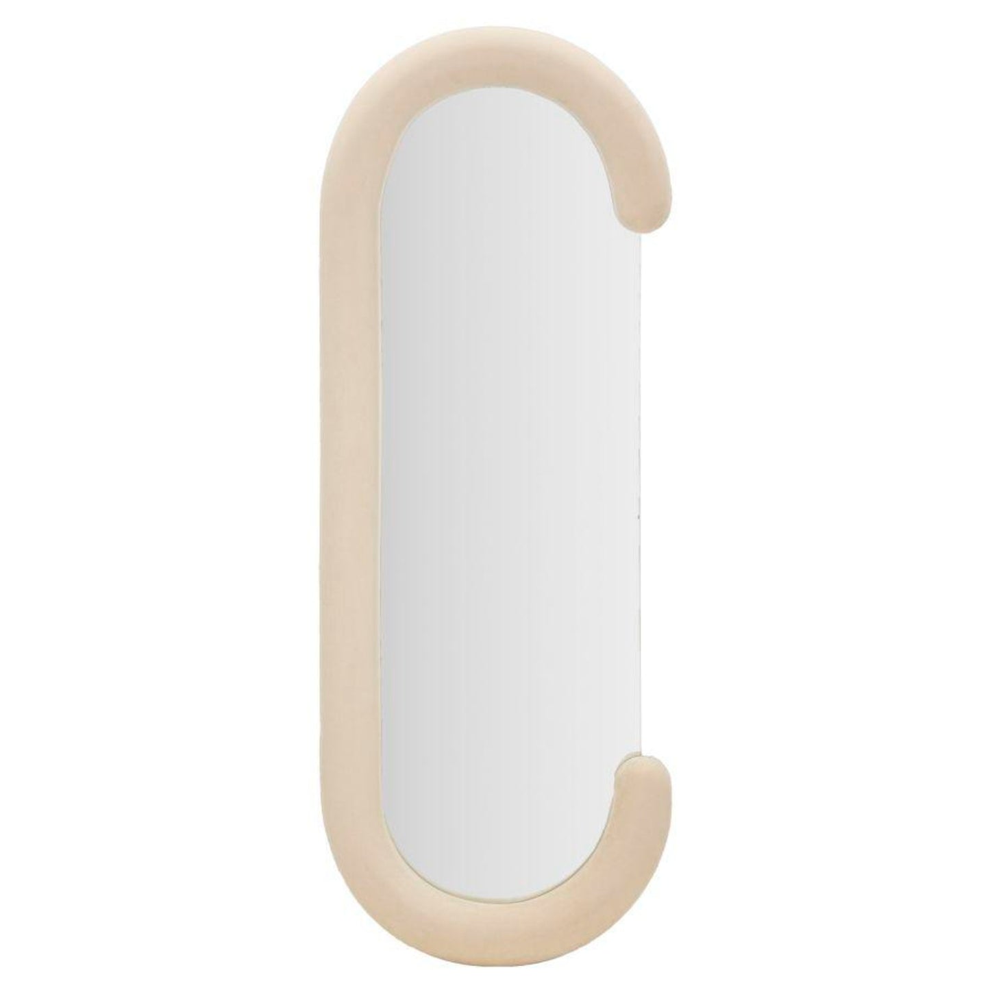 SPECCHIO DA MURO CHANTAL VELLUTO CREMA CM 60X7X160