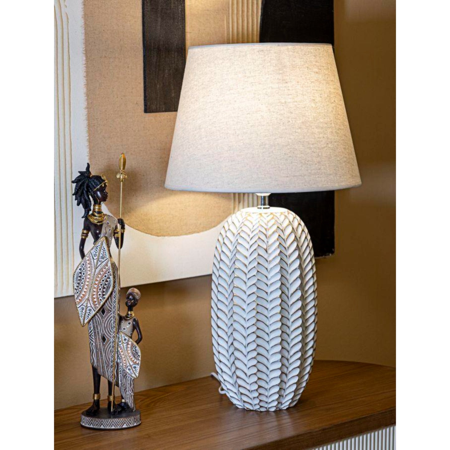 LAMPADA DA TAVOLO RESINA LEAF CM Ø 35X65