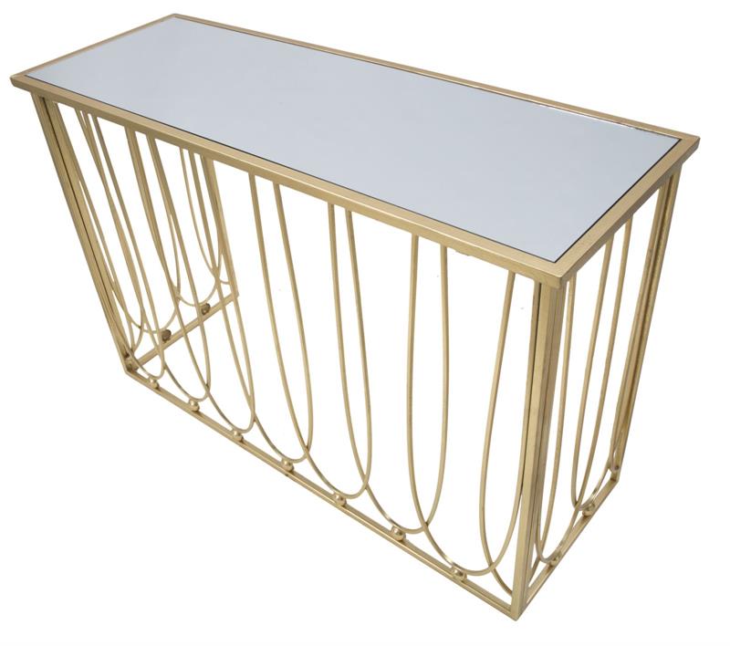 CONSOLLE AMELIE. MISURE120X43X80 CM. MATERIALE : FERRO E SPECCHIO