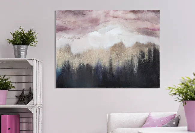 DIPINTO SU TELA PINK MOUNTAIN CM 80X2,7X60