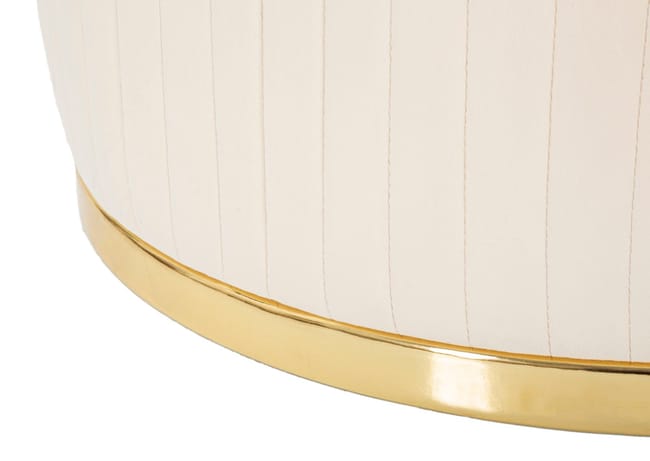 Poltrona in tessuto beige e dorata Ø cm 75x80