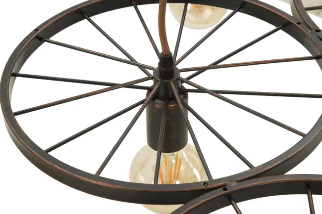 Lampadario industrial con 6 punti luce cm 110x60x6