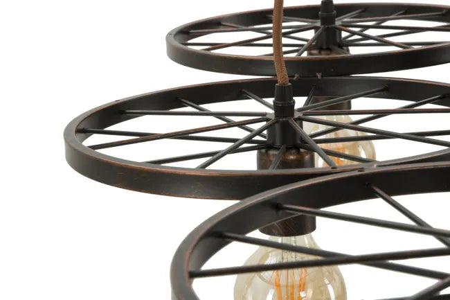 Lampadario industrial con 6 punti luce cm 110x60x6
