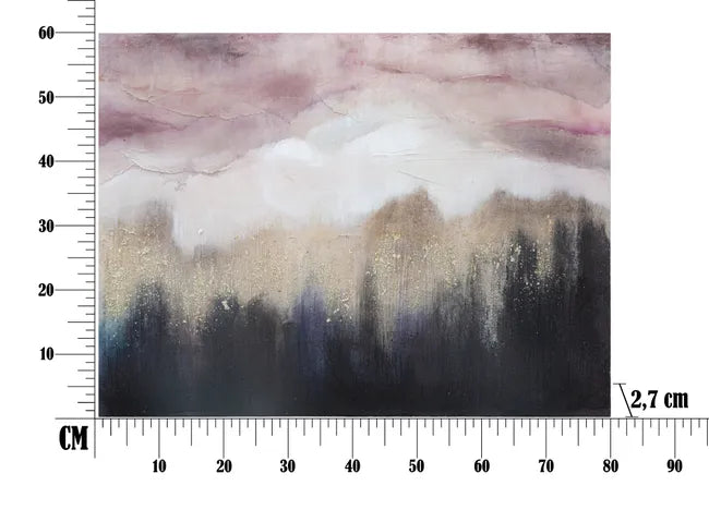 DIPINTO SU TELA PINK MOUNTAIN CM 80X2,7X60