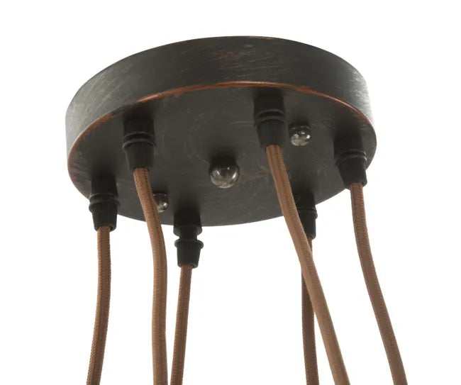 Lampadario industrial con 6 punti luce cm 110x60x6
