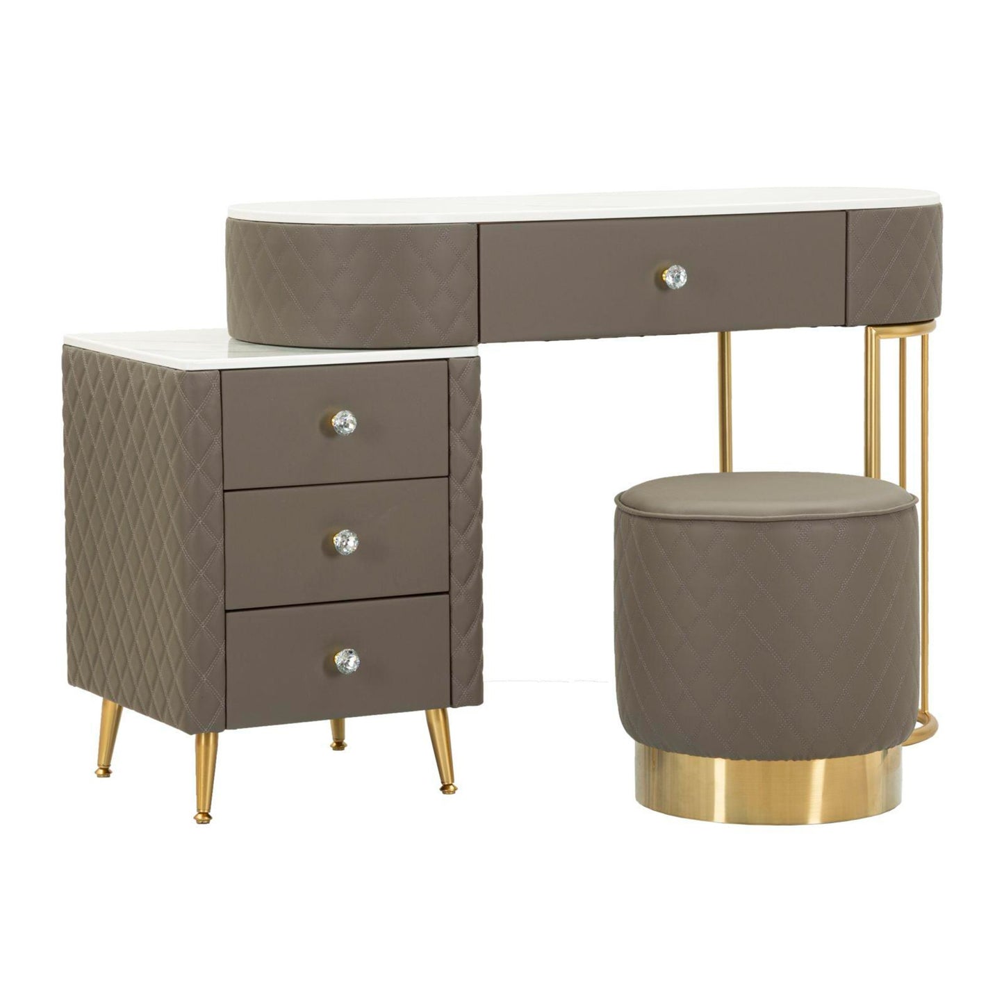 TOELETTA SHARON GRIGIA C/PUFF CM 120X40X75 (MISURA PUFF Ø36X39)