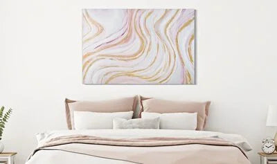 Quadro astratto linee ondulate rosa lungo verticale o orizzontale 60x90 90x60