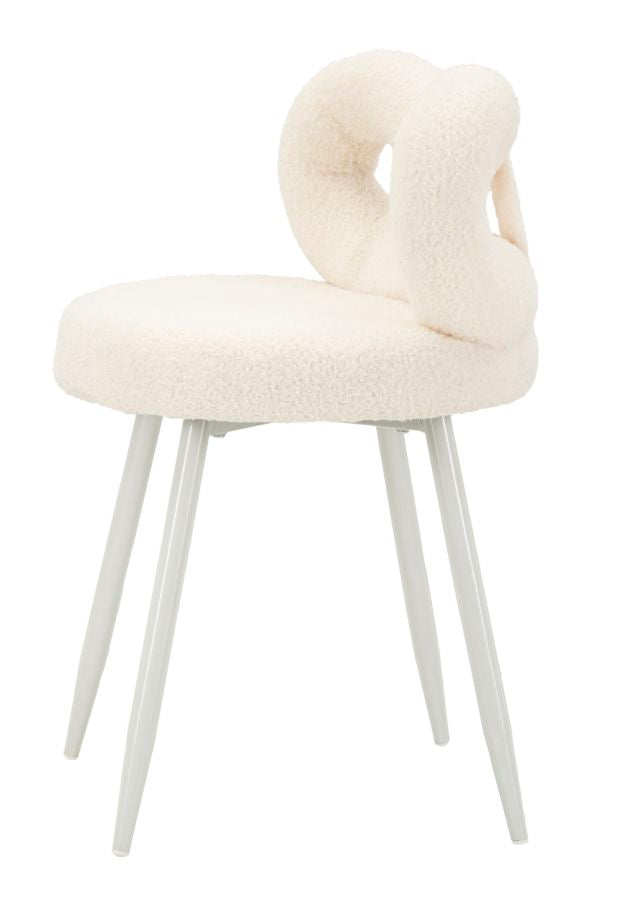 Sedia Mini Ilary Bianca in Velluto e Metallo H 67 cm