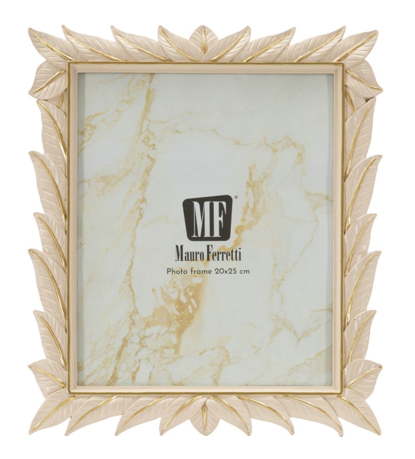Cornice Leaffy 27x32,3 cm in Resina – Interno 20x25 cm Oro Satinato