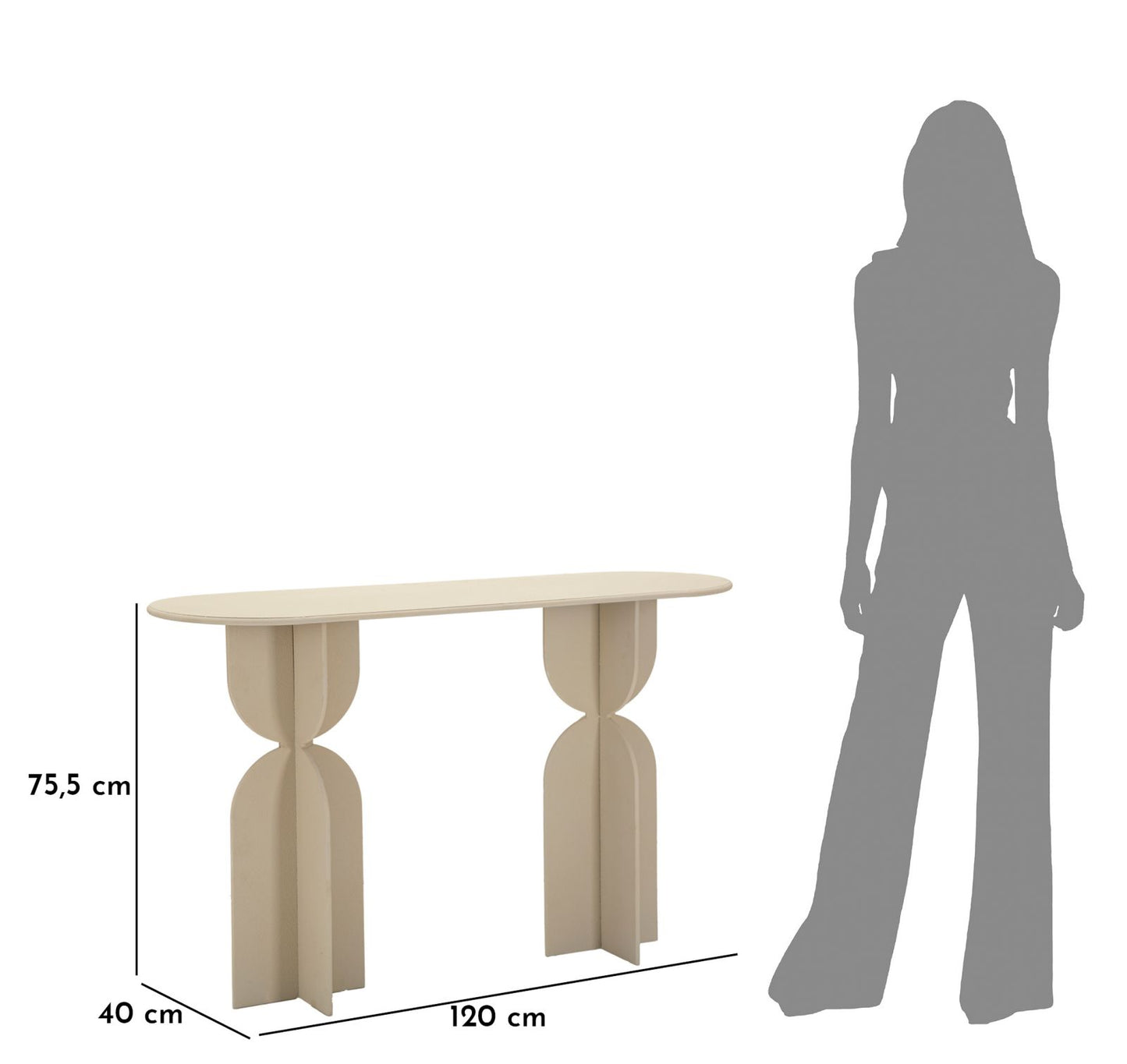 Console Dune in Metallo Nero L 120 cm