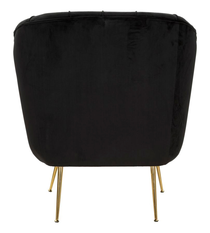 Poltrona Budapest Nera con Cuscino in Tessuto e Metallo H 91 cm