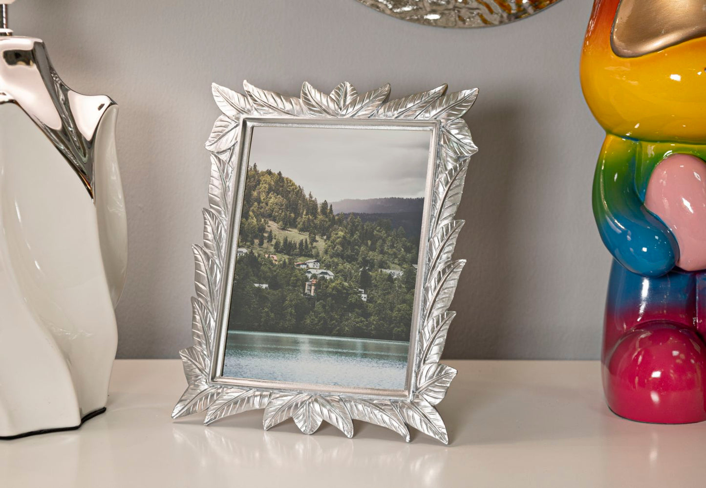 Cornice Leavy Silver 27x32,3 cm in Resina – Interno 20x25 cm