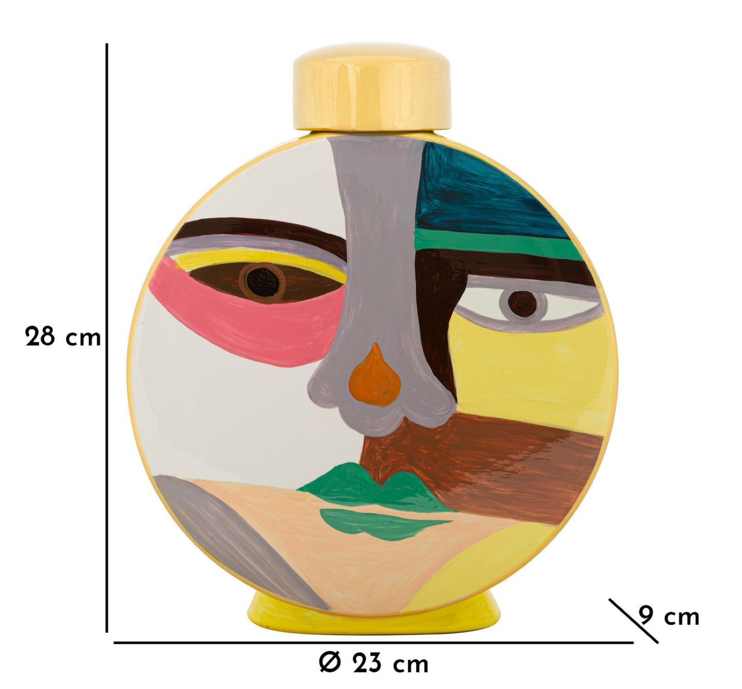 Vaso Piccassy Round in Ceramica Multicolore H 28 cm – Mauro Ferretti