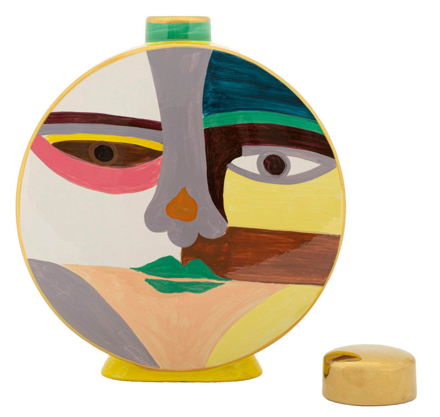 Vaso Piccassy Round in Ceramica Multicolore H 33 cm