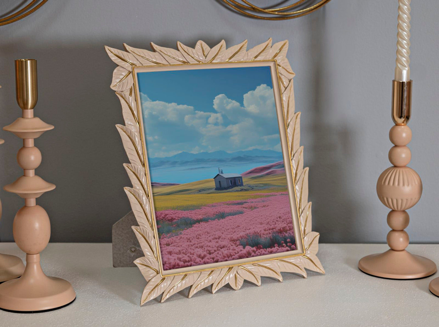 Cornice Leaffy 27x32,3 cm in Resina – Interno 20x25 cm Oro Satinato