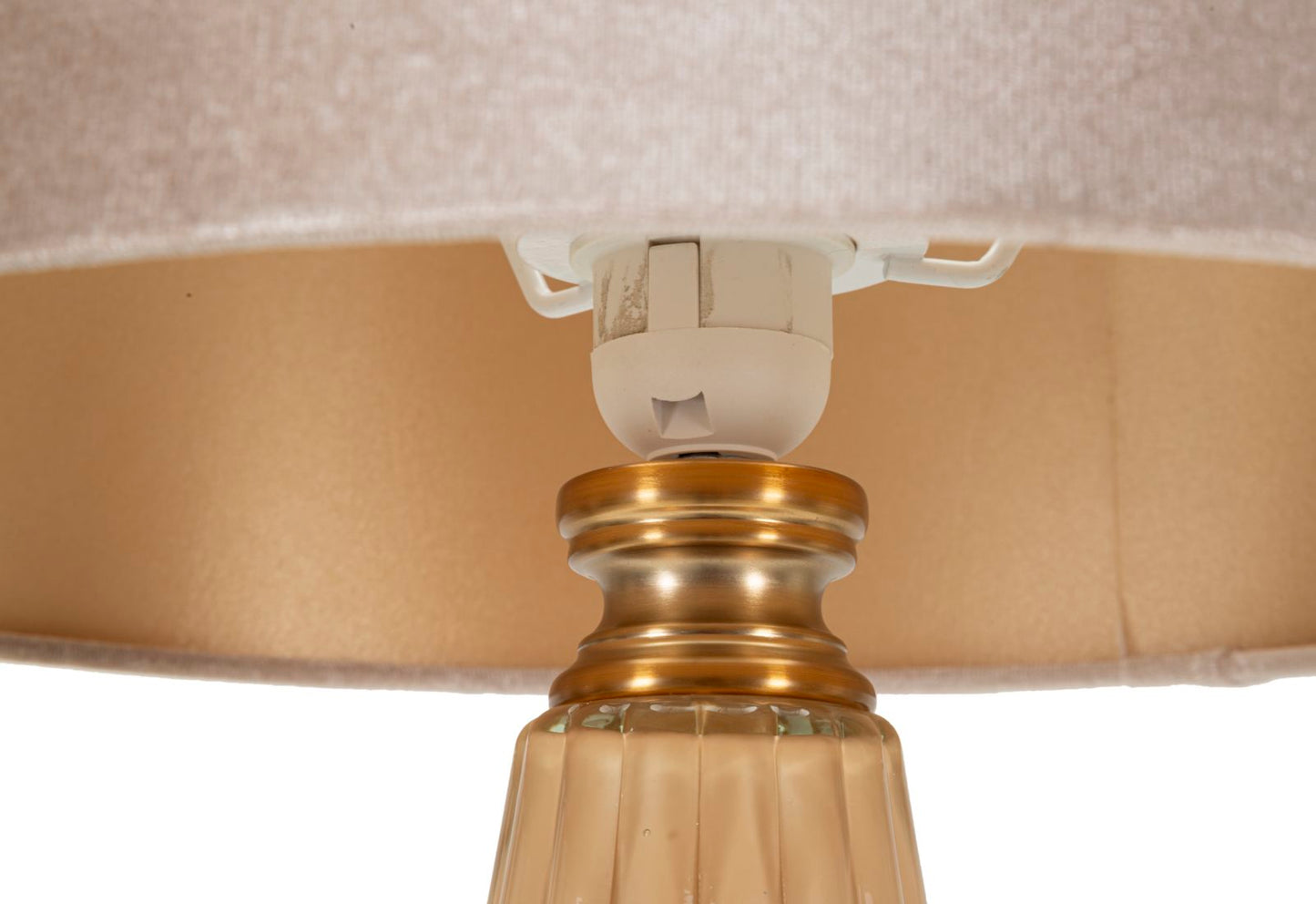 Lampada da tavolo “Perly – A” Ø 36,5 × 68,5 cm – vetro perlato con dettagli dorati