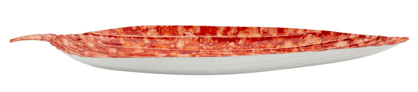 Vassoio Drop Red 50x18 cm - design foglia