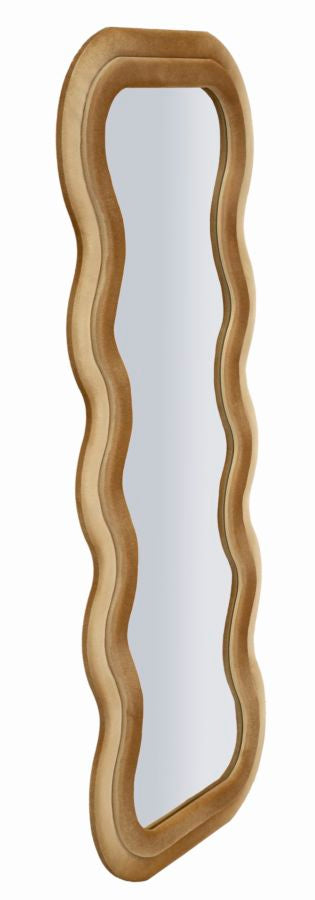 Specchio da Muro Emily Velluto Oro 60x160 cm – Cornice Imbottita per uno Stile Glamour