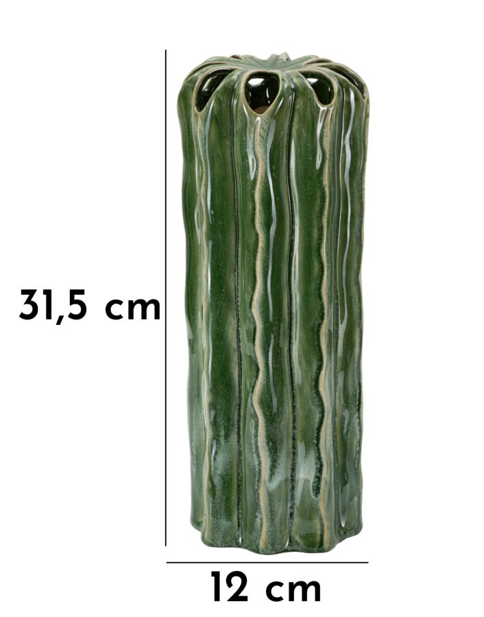 Vaso Cactus Tall in Ceramica Verde H 31,5 cm – Mauro Ferretti
