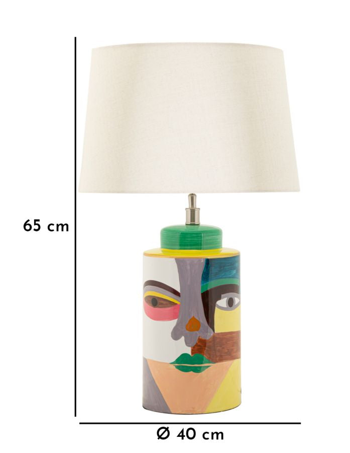 Lampada da tavolo “Piccassy Color” Ø 40 × 65 cm – design artistico multicolore