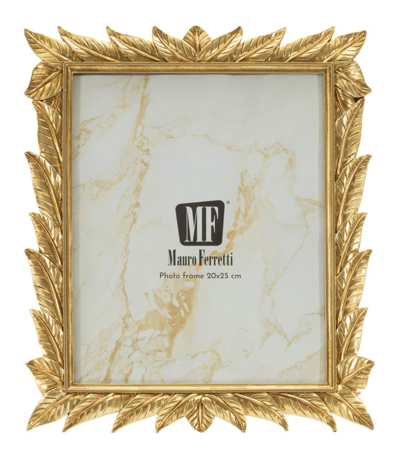 Cornice "Laurel" Mauro Ferretti – 27×2×32,3 cm (interno 20×25 cm) oro