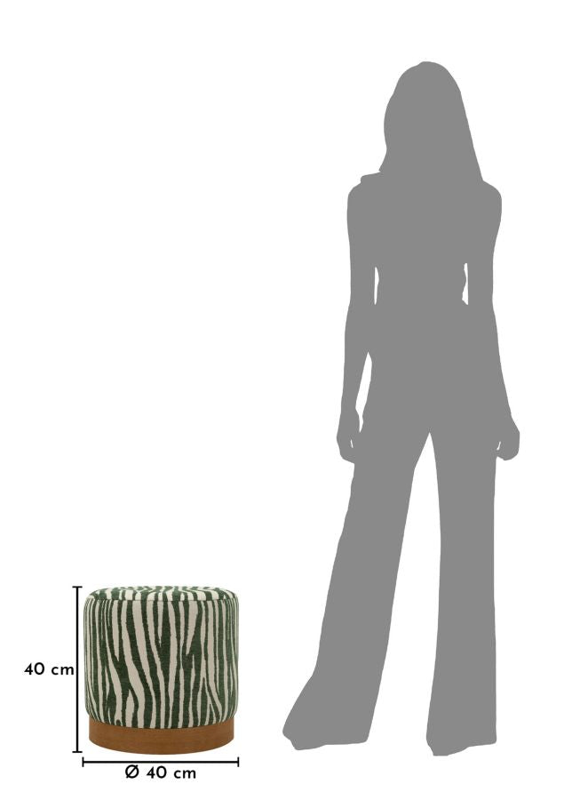 PUFF SAVANA VERDE CM Ø 40X40
