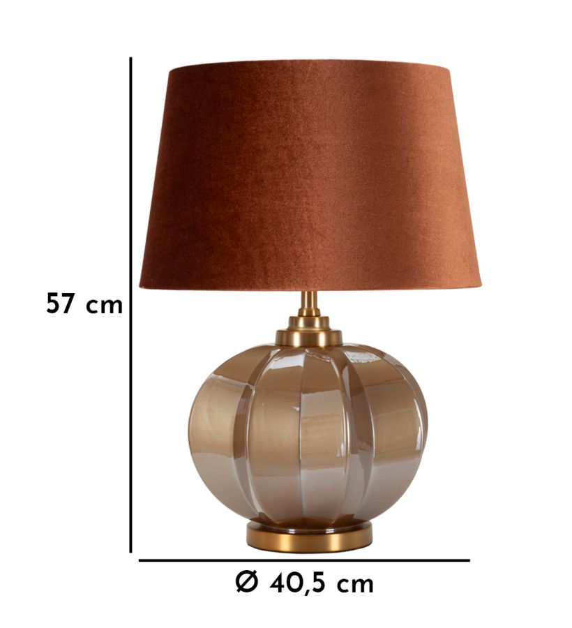 Lampada da tavolo “Praga – A” Ø 40,5 × 57 cm – design moderno con base in vetro
