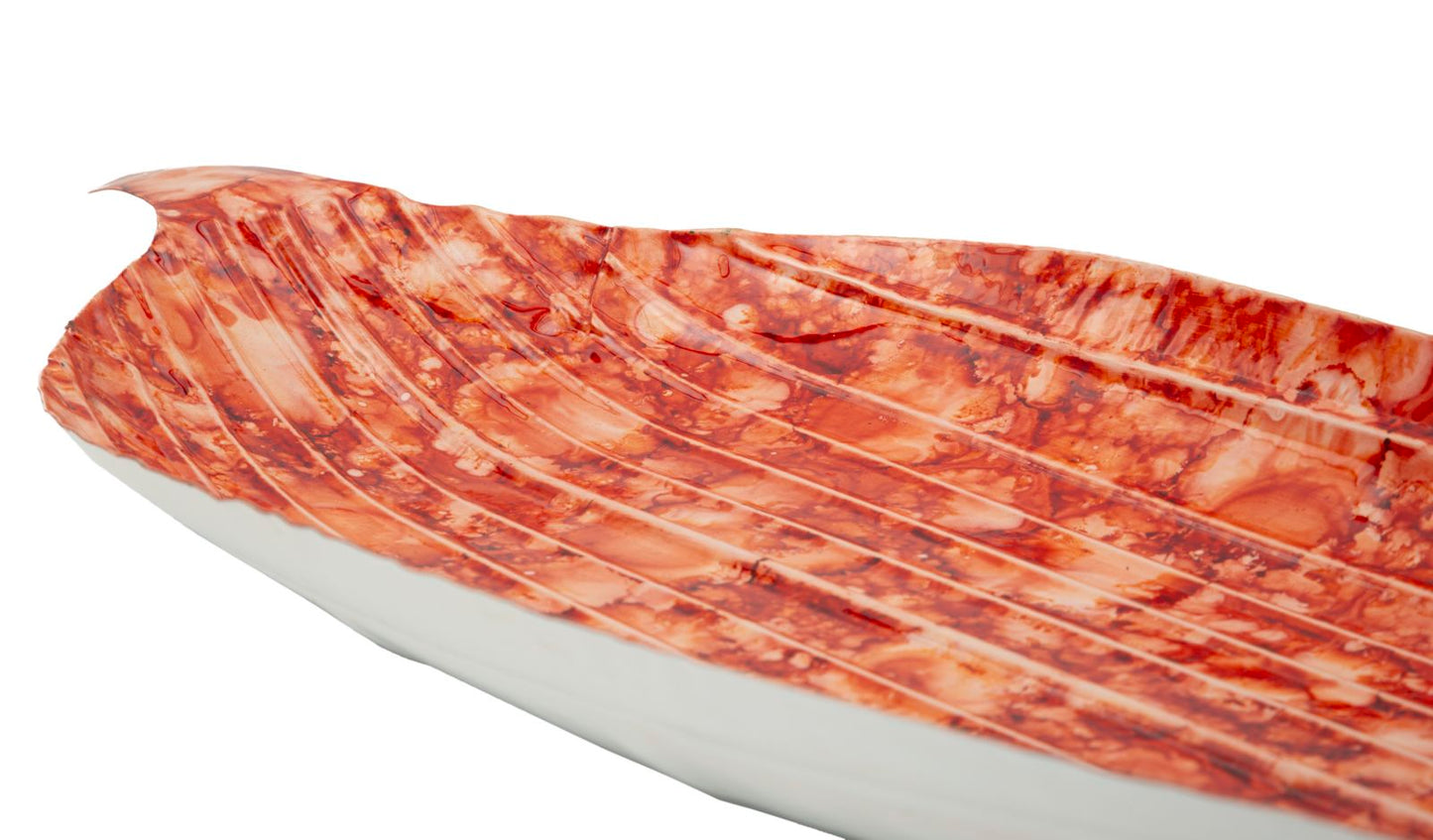 Vassoio Drop Red 50x18 cm - design foglia