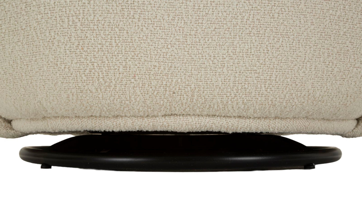 POLTRONA GIREVOLE TORINO CREMA CM 70X72X75 (ALTEZZA SEDUTA CM 44,5)