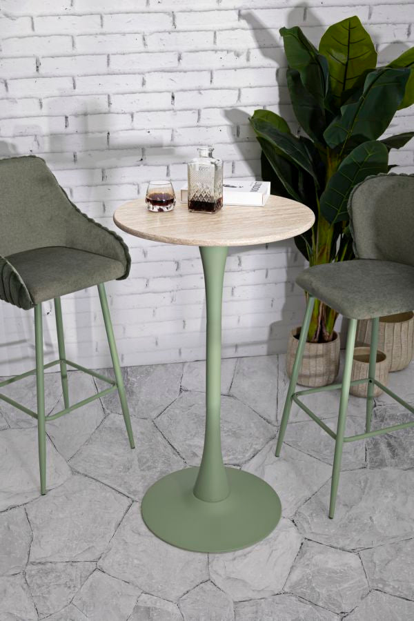TAVOLO BAR ALASKA VERDE diam 60x106H cm